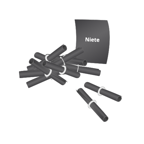 Röllchenlose Nieten im Beutel