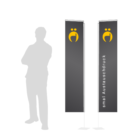 Beachflag Rechteck Austauschdruck | Small (200 cm) | beidseitig bedruckt