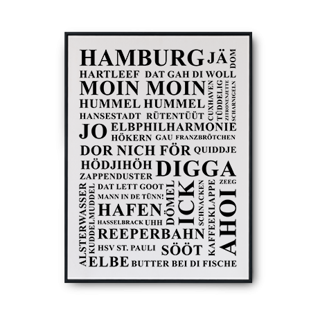 Plakat Hamburger Wörter