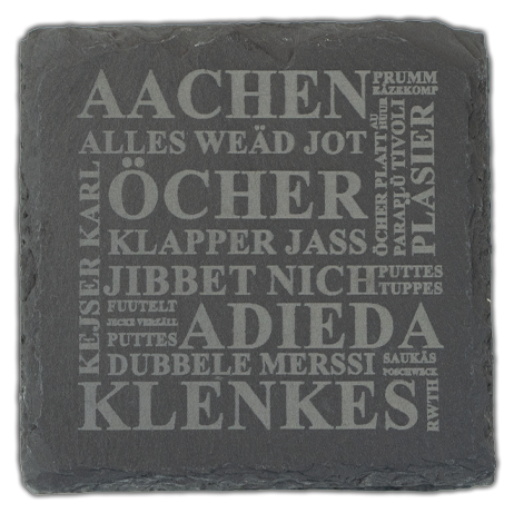 Schieferstein-Untersetzer | Aachener Wörter