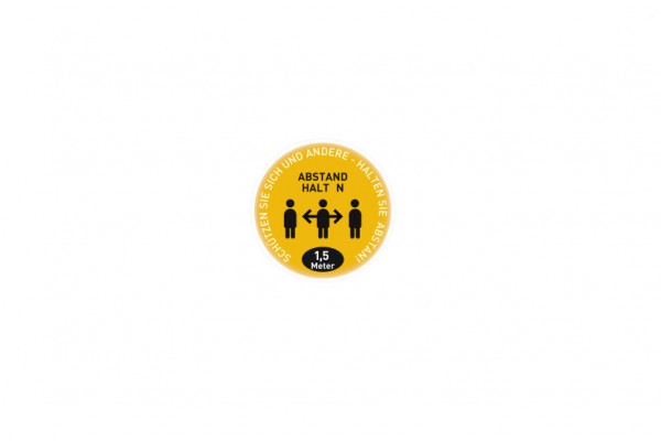 Aufkleber Abstand | Standard gelb | rund 29 cm
